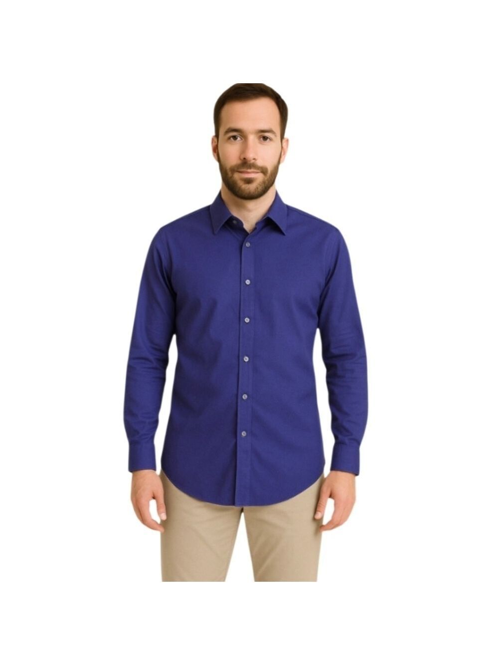 Calvin Klein Men’s Slim Fit Blue Button-Down Dress Shirt Non-Iron 16.5 32/33